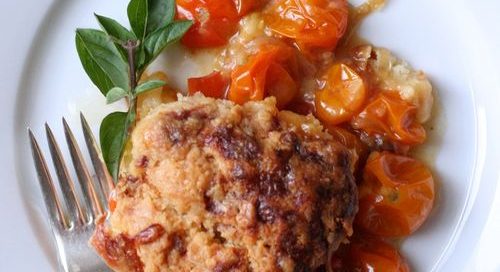 Cherry Tomato and Gruyere Cobbler